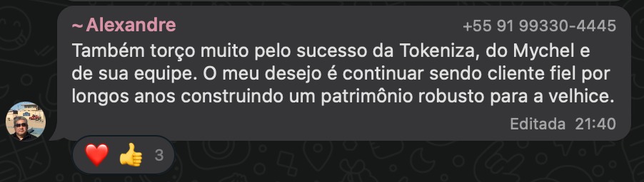 Depoimento de investidor real Tokeniza