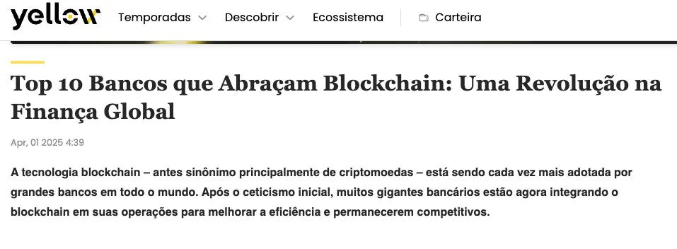 Yellow — Top 10 Bancos que Abraçam Blockchain